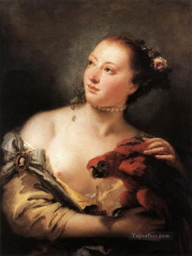 Mujer con loro Giovanni Battista Tiepolo Pinturas al óleo